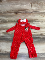 Disney Baby Minnie Mouse Polka Dot Hooded Coverall Red sz 12m