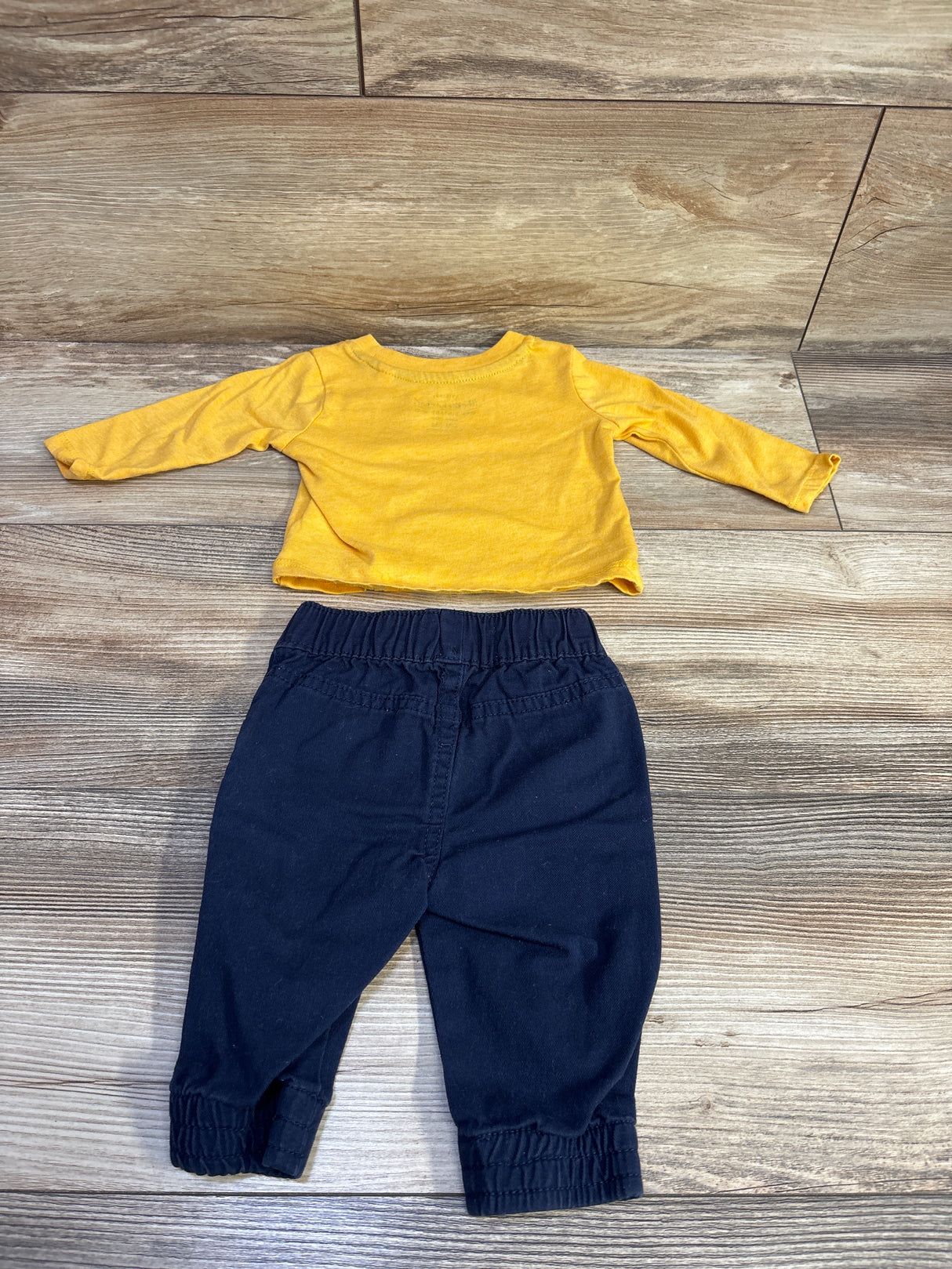 Original Weatherproof Vintage 2pc Long Sleeve Shirt & Pants Set Yellow sz 0/3m