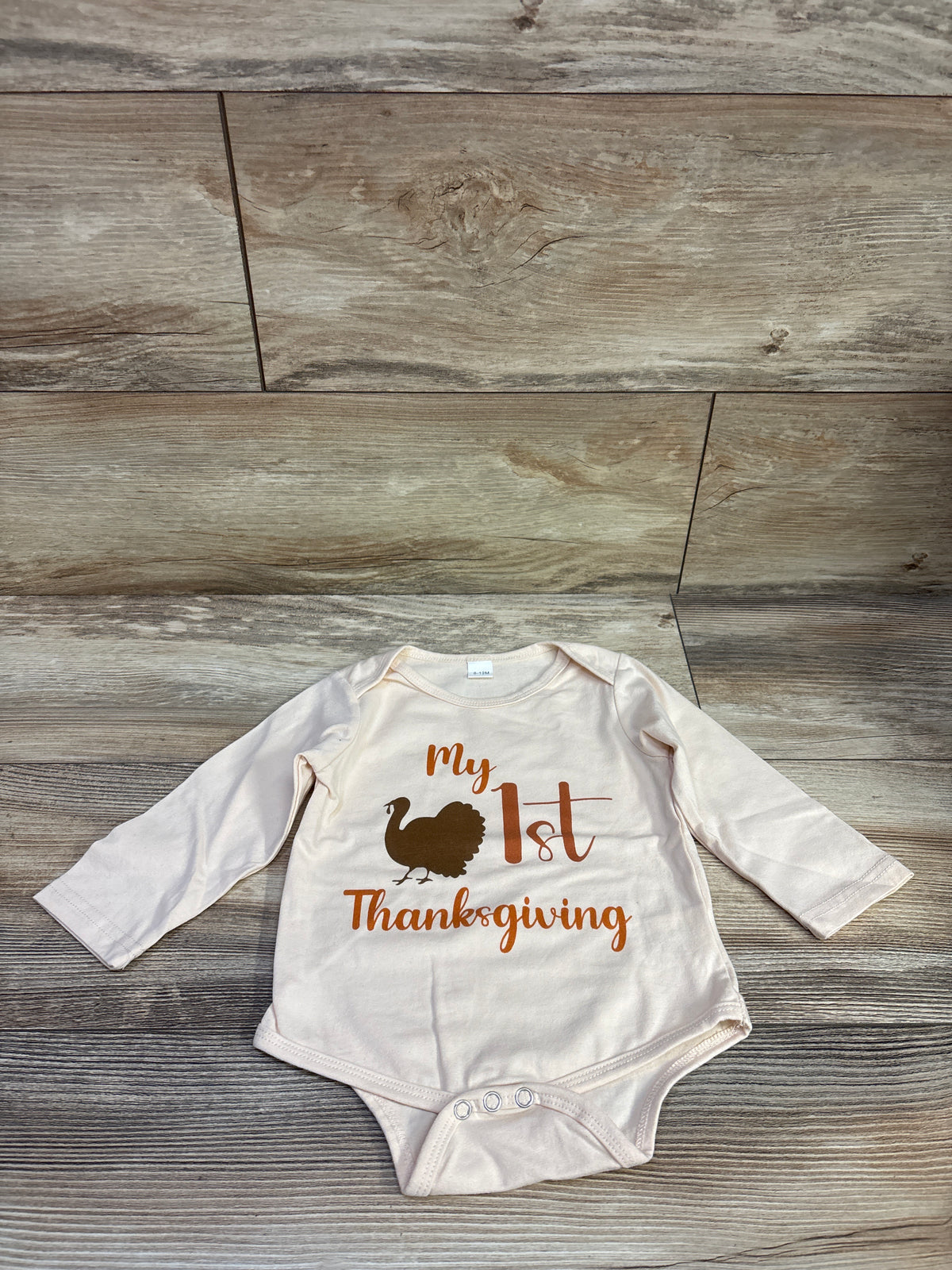 My First Thanksgiving Long Sleeve Bodysuit Ivory sz 6-12m