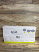 Front of boxed bbluv Ergo complete set showing product diagrams and carry handle on wood plank background