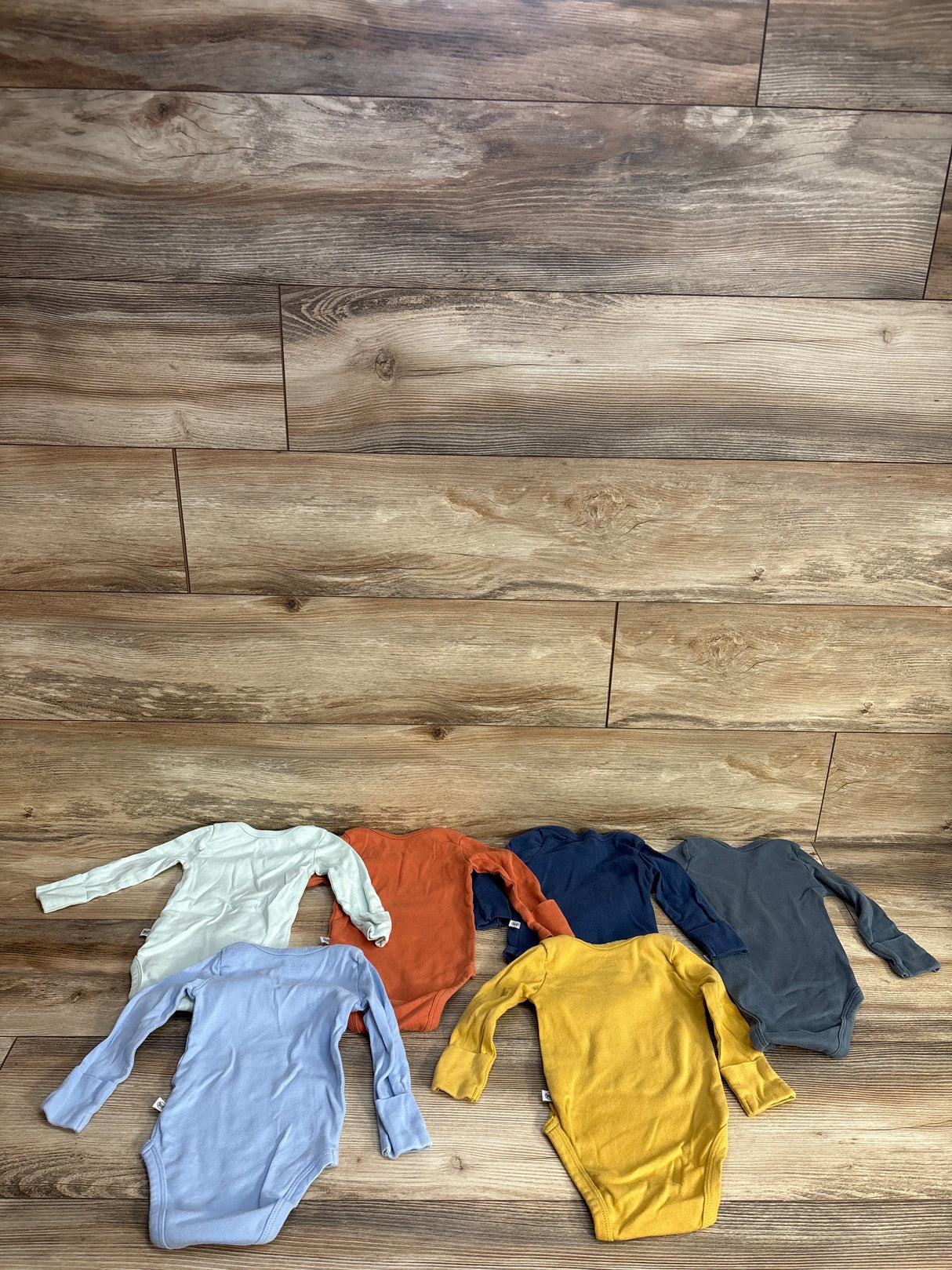 Honest Long Sleeve Bodysuits 6pk Yellow sz 3-6m