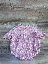Janie & Jack Ditsy Floral Smocked Bubble Romper Pink sz 6-12m