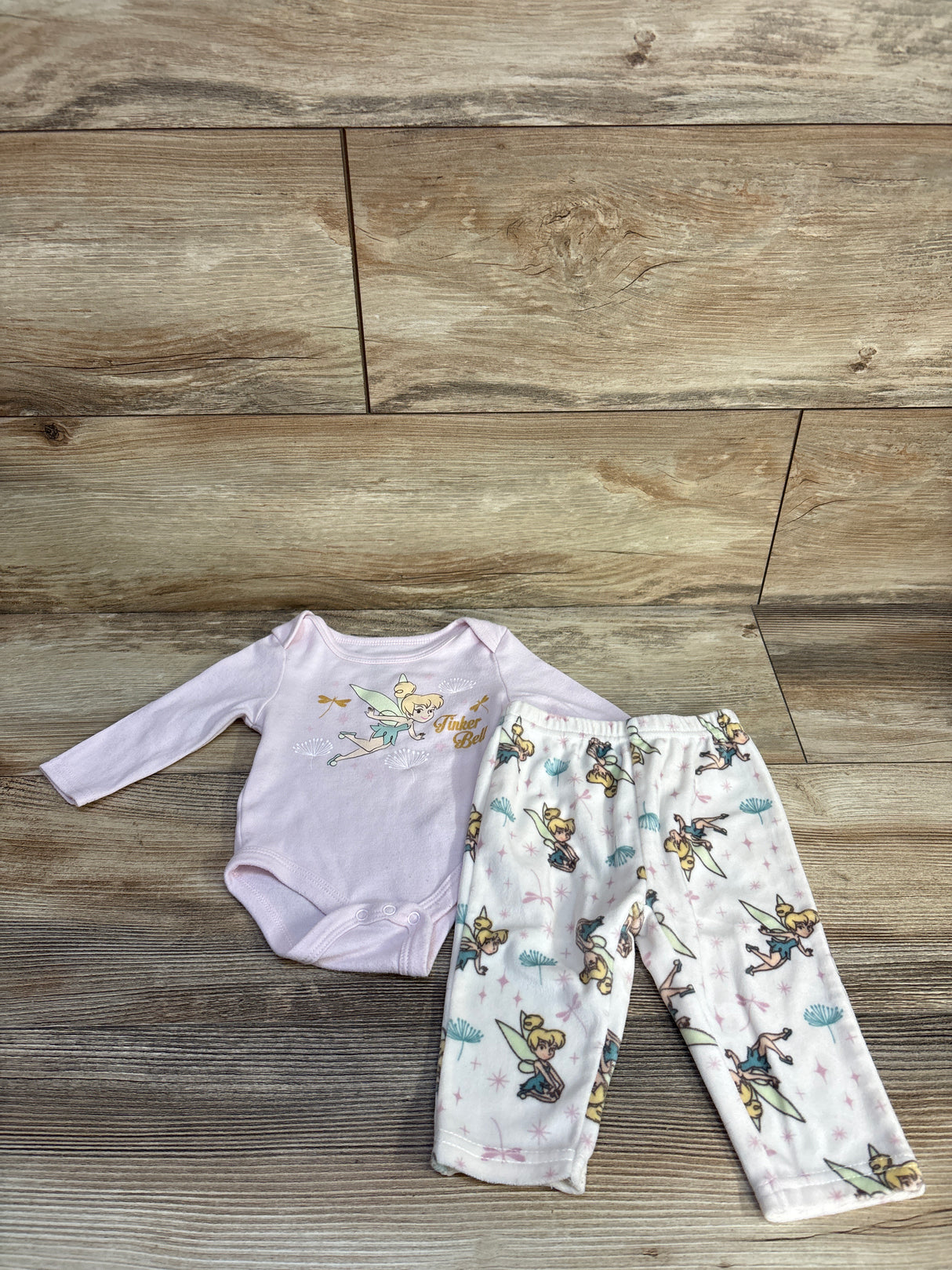 Disney Baby 2pc Tinker Bell Bodysuit & Pants Set Pink sz 0-3m
