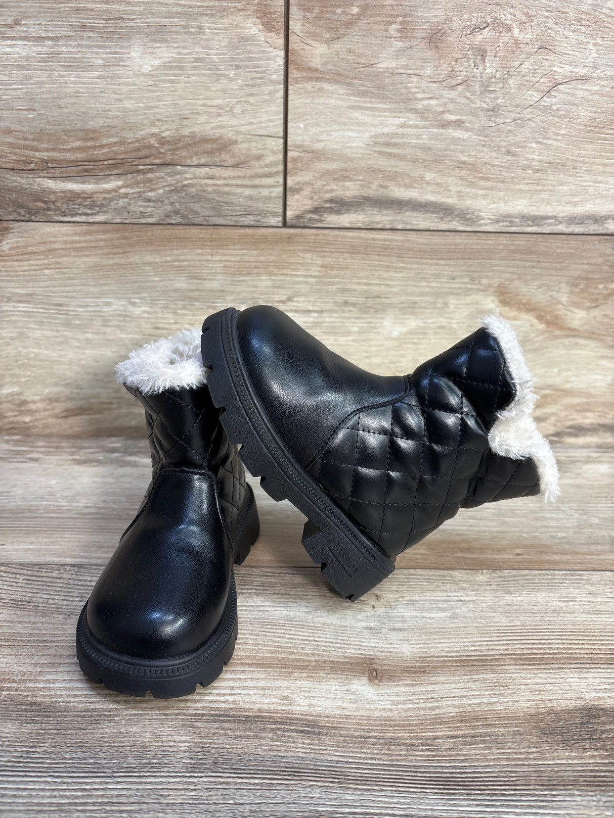 Fur Lined Fashion Boots, Black sz 9c