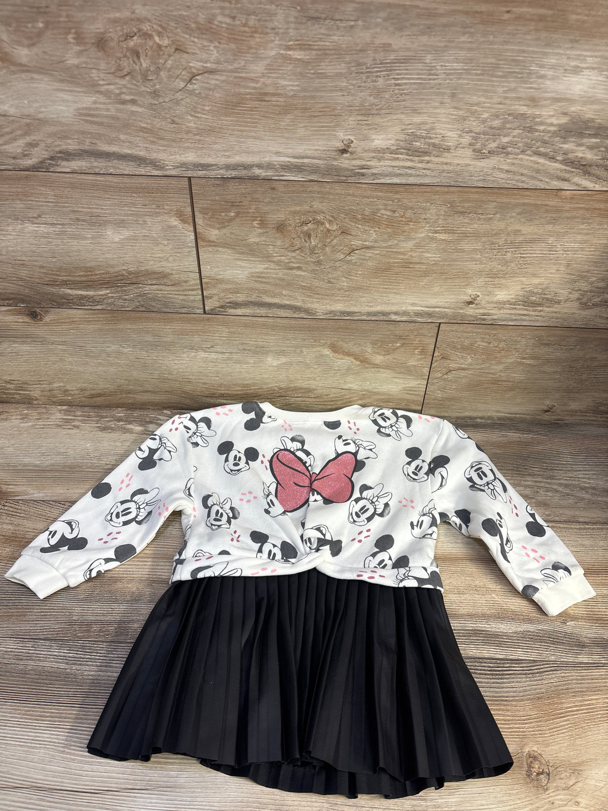 Disney Junior Minnie Mouse Sweatshirt Dress Ivory sz 3T
