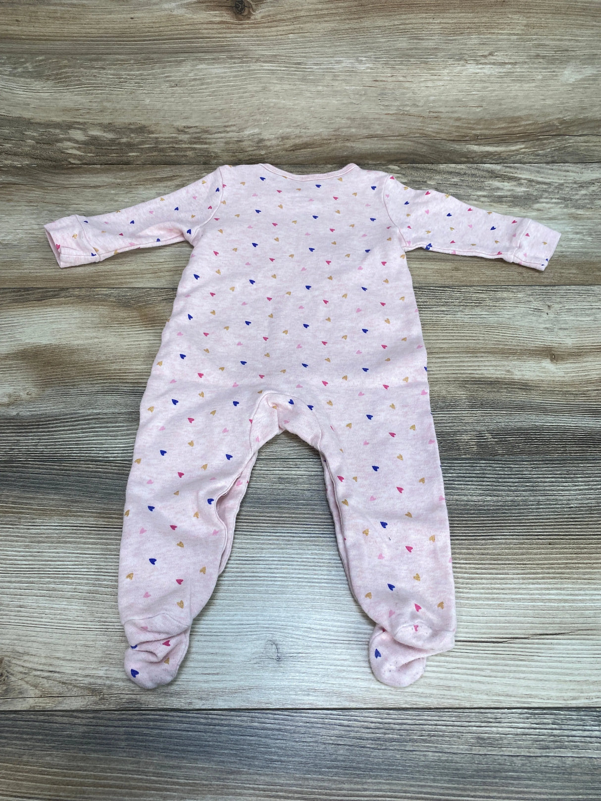 Sterling Baby Heart Print Footed Coverall Pink sz 9m