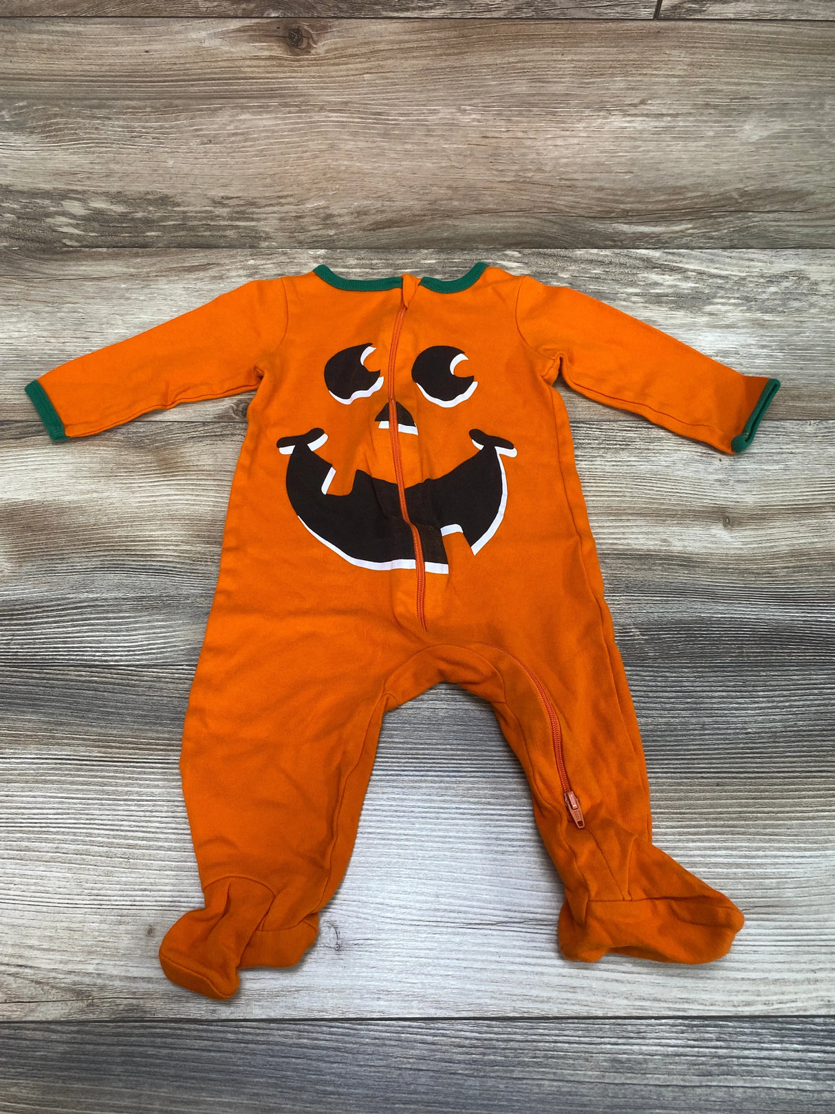 Jack O' Lantern Face Sleeper Orange Sz 6-9m - Me n Mommy To Be