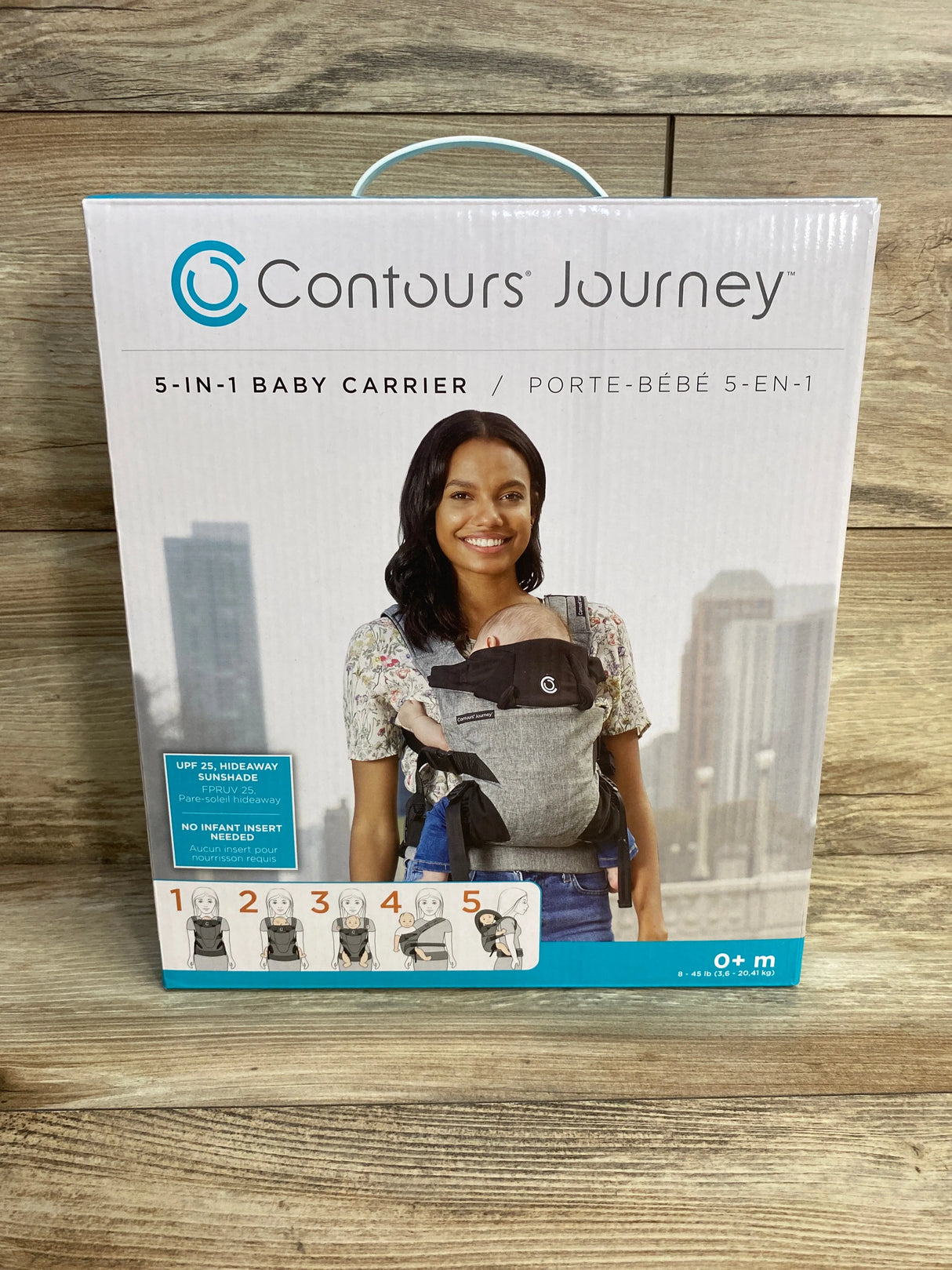 Contours Journey 5-Position Baby Carrier in Graphite 8-45lbs