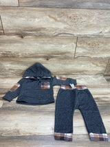 2pc Hoodie & Pants Set Grey sz 9-12m