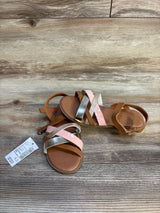NEW Children's Place Criss-Cross Metallic Sandals Brown sz 13c