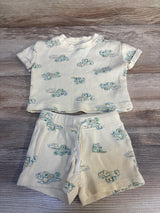Old Navy 2pc Waffle Truck Shirt & Bottoms Set Yellow sz 0-3m