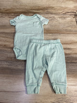 Just One You 2pc Striped Bodysuit & Pants Green sz 3m