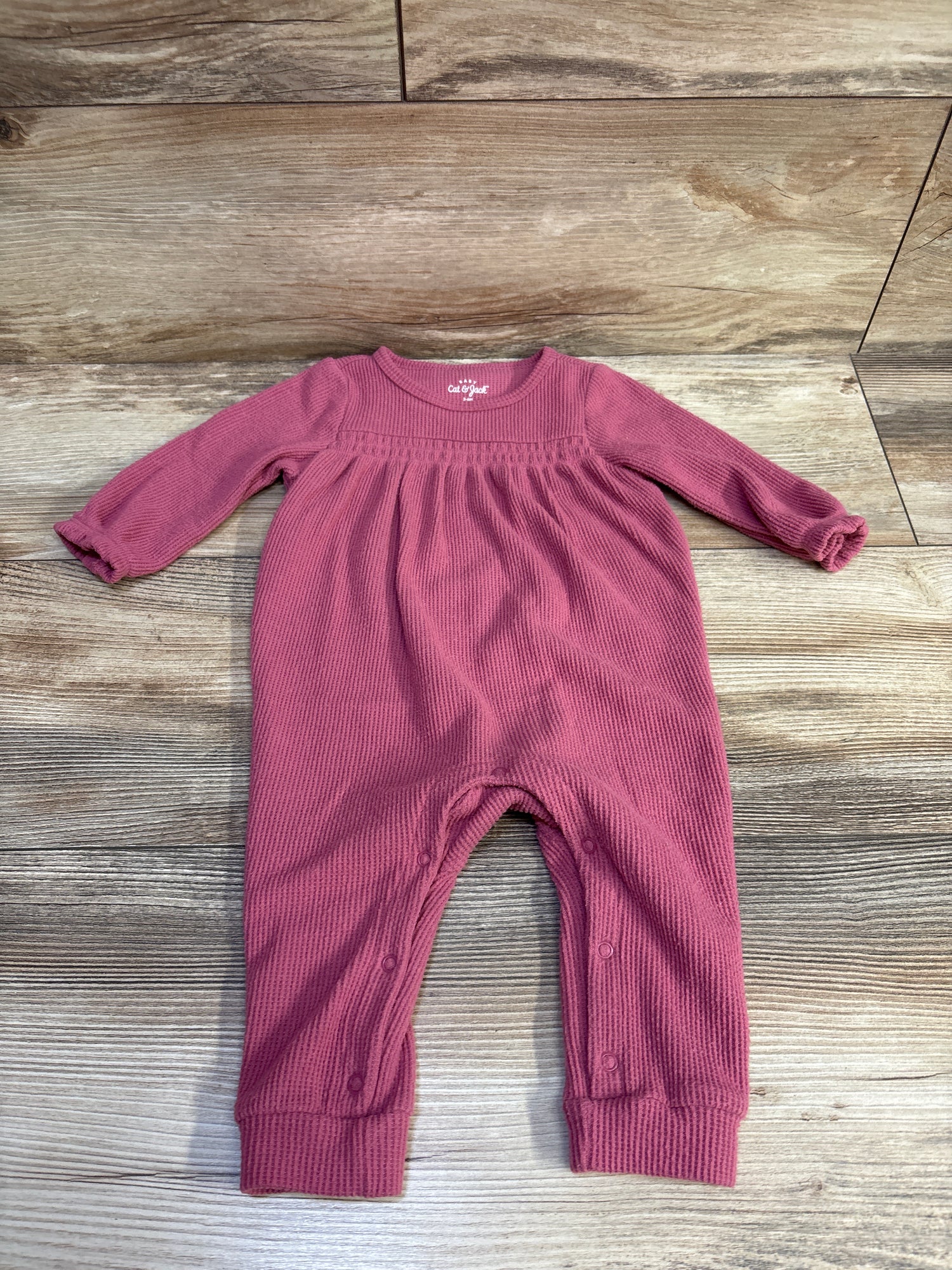 Cat & Jack Waffle Knit Coverall Pink sz 3-6m