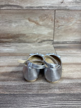 Janie & Jack Metallic Ankle Strap Bow Ballet Flats Silver sz 5c