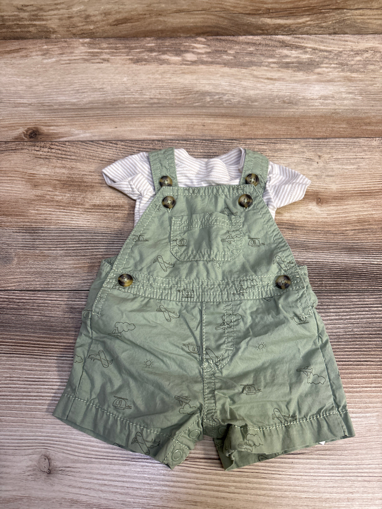 Just One You 2pc Bodysuit & Shortall Set Beige sz Newborn
