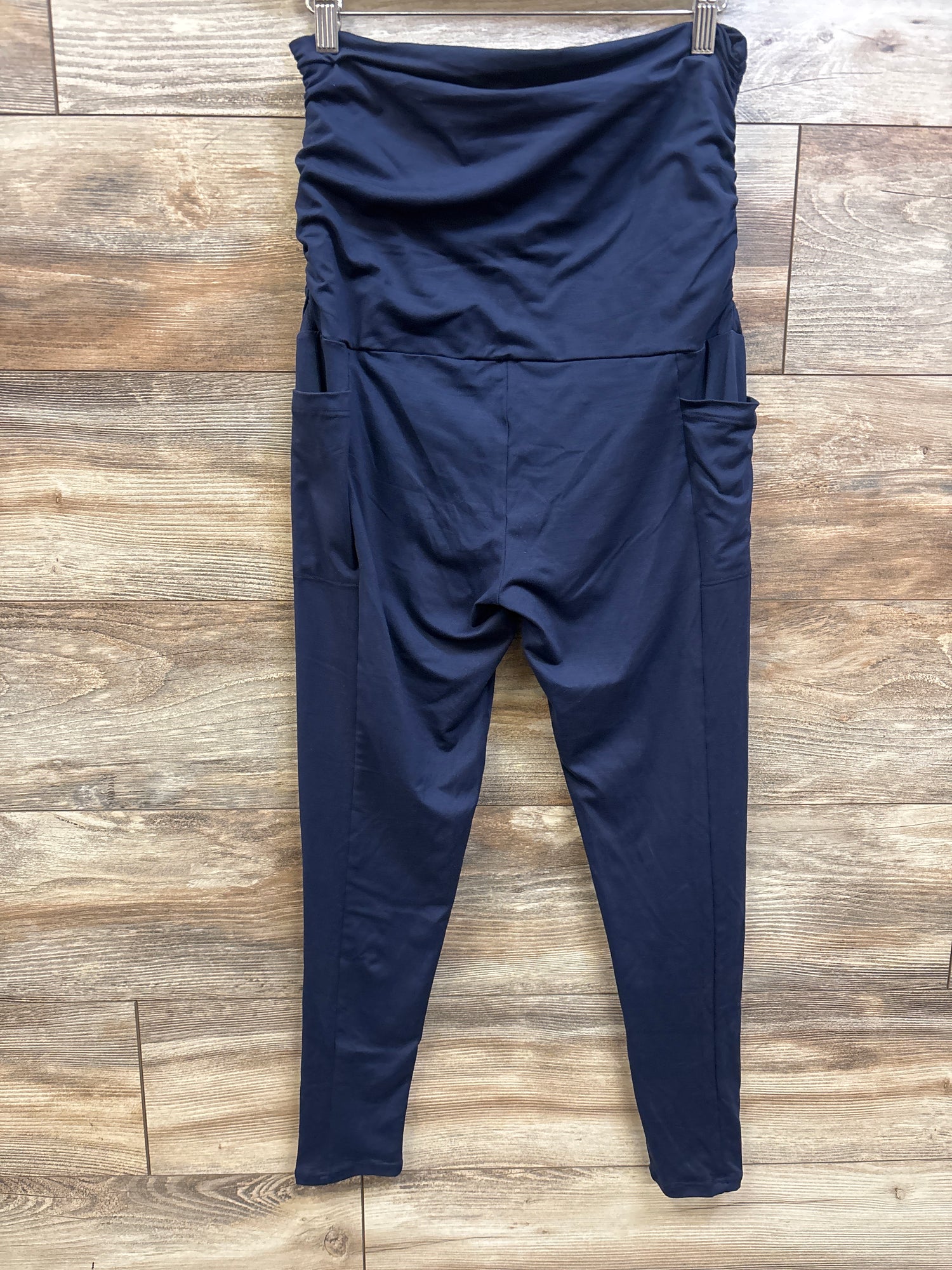 Maternity Ruched Over-Belly Leggings Navy sz Large