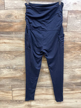 Maternity Ruched Over-Belly Leggings Navy sz Large