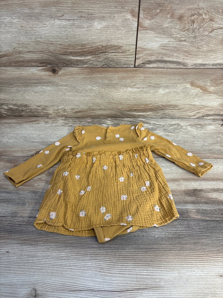 Grayson Collective Floral Bodysuit Dress Yellow sz 18m - Me n Mommy To Be