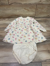 Carter's 2pc Floral Sweatshirt Dress & Bloomers Set Ivory sz 18m