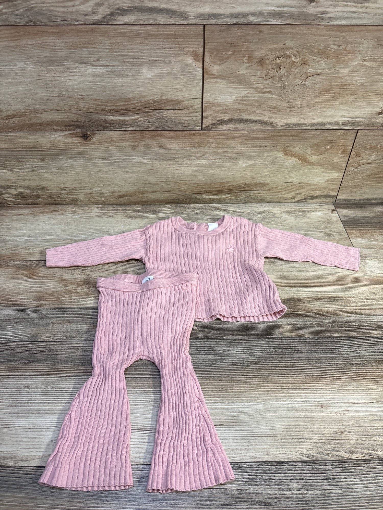 Baby Gap Ribbed 2pc Shirt & Pants Set Pink sz 6-12m