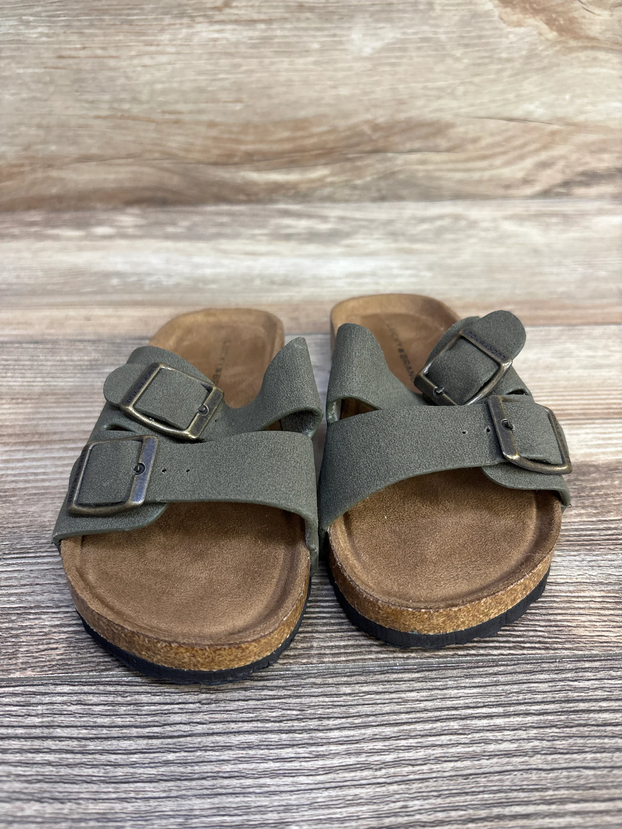 Lucky Brand Double Strap Sandals Green sz 10c