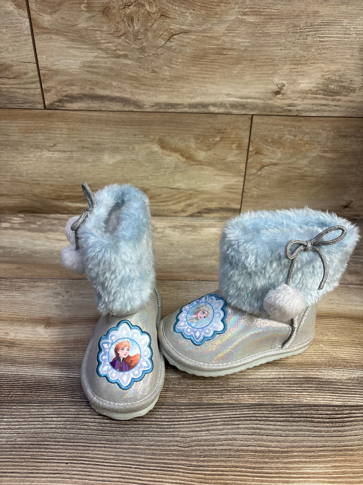 Disney Frozen Faux-Fur Boots Blue sz 8c