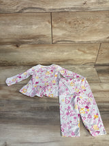 First Impressions 2pc Peplum Top & Bottoms Set Grey sz 3-6m
