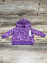 NEW Okie Dokie Purple Heart Fleece Full Zip Hoodie sz 12m