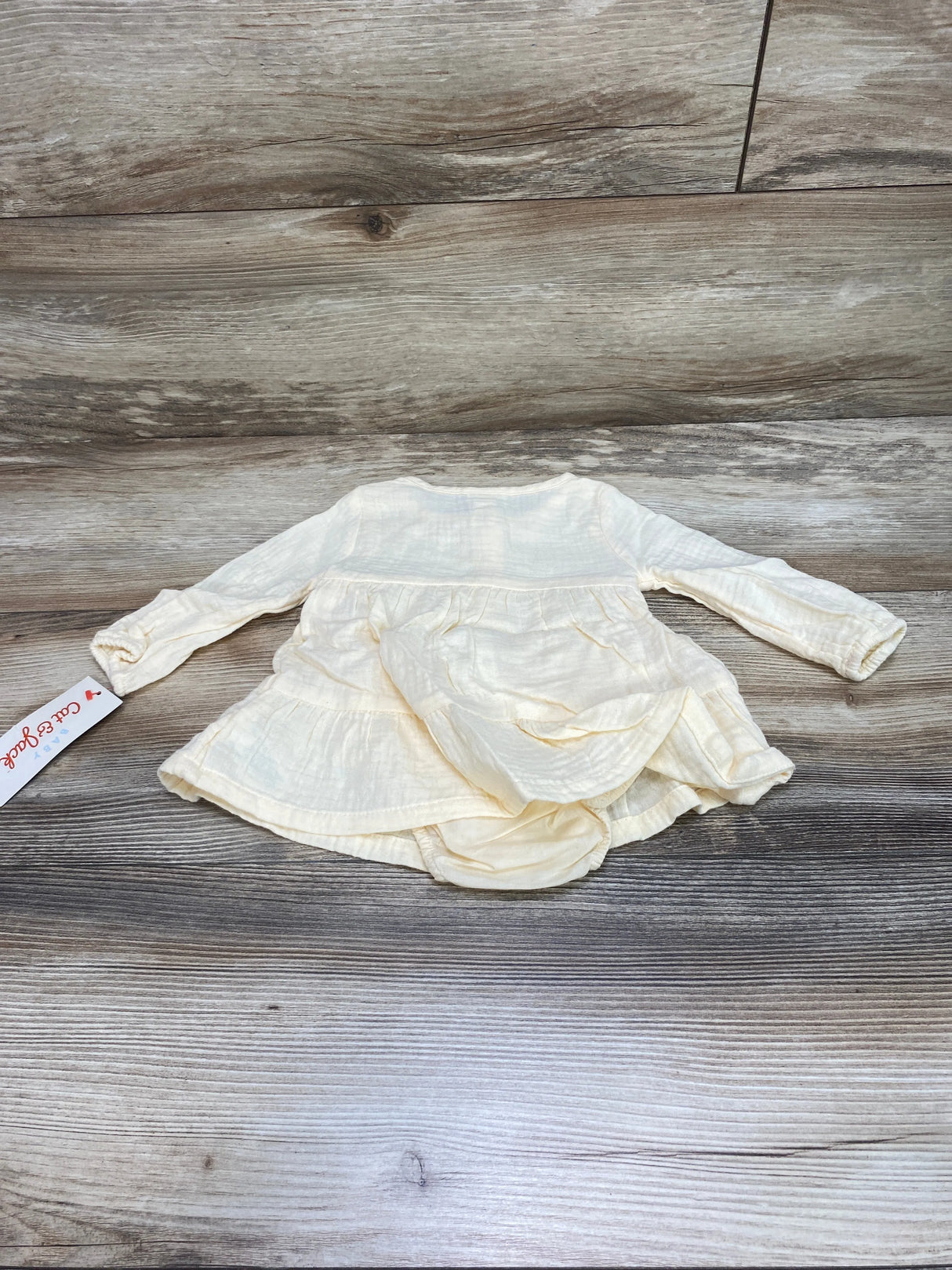 NEW Cat & Jack 2pc Henley Muslin Dress & Bloomers Cream sz 3-6m