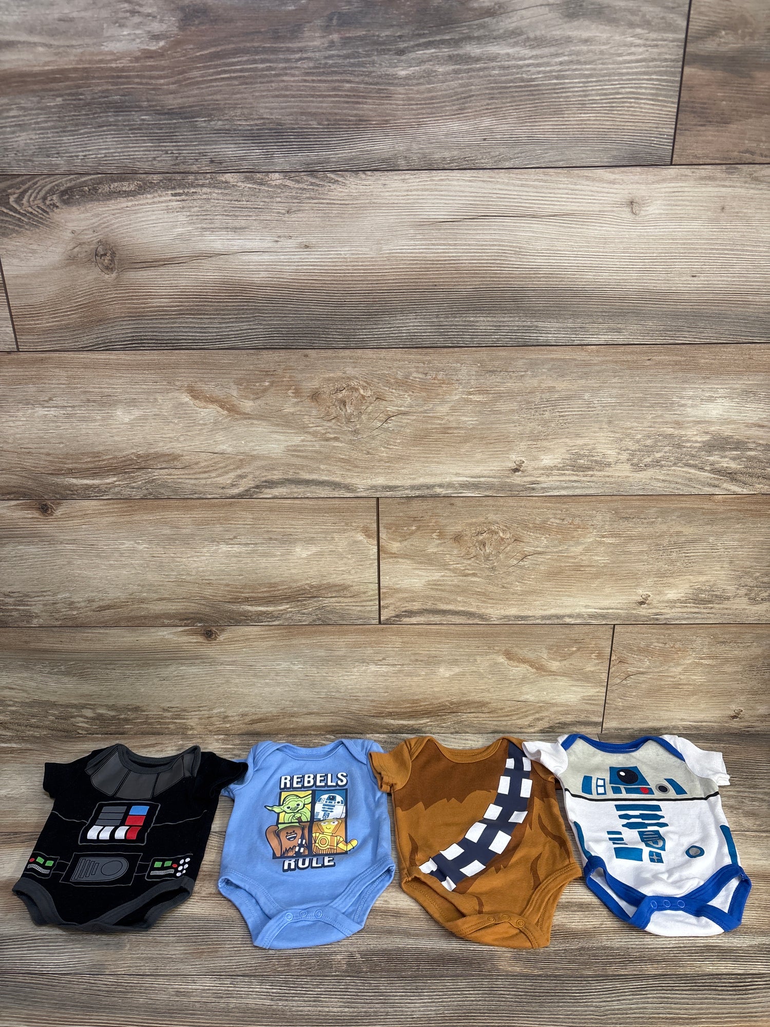Star Wars 4pk Bodysuits Blue sz 3m