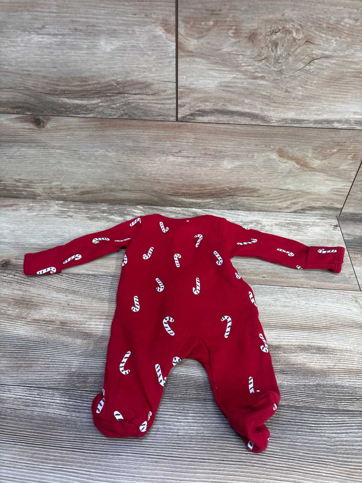 Just One You Waffle Knit Candy Cane Sleeper Red sz Newborn