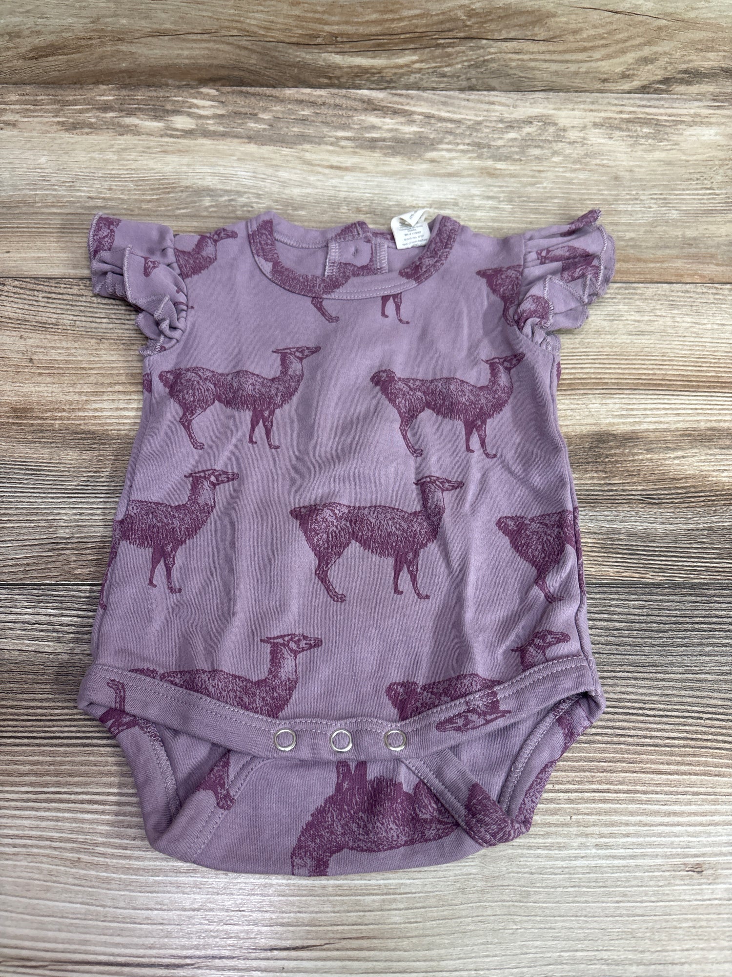 Kate Quinn Organic Flutter Sleeve Bodysuit Purple sz 3-6m