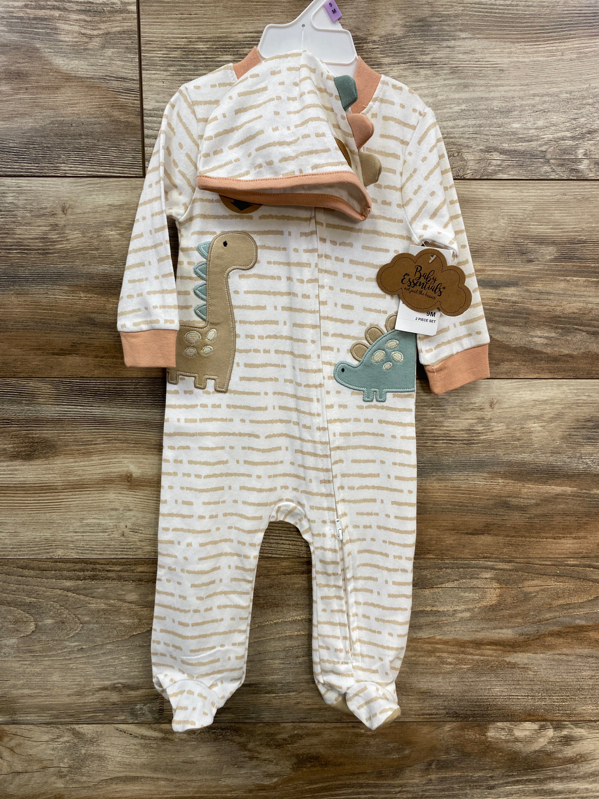 NEW Baby Essentials 2pc Sleeper Set White sz 9m
