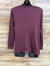 Motherhood Maternity Long Sleeve Nursing Top Maroon sz Large