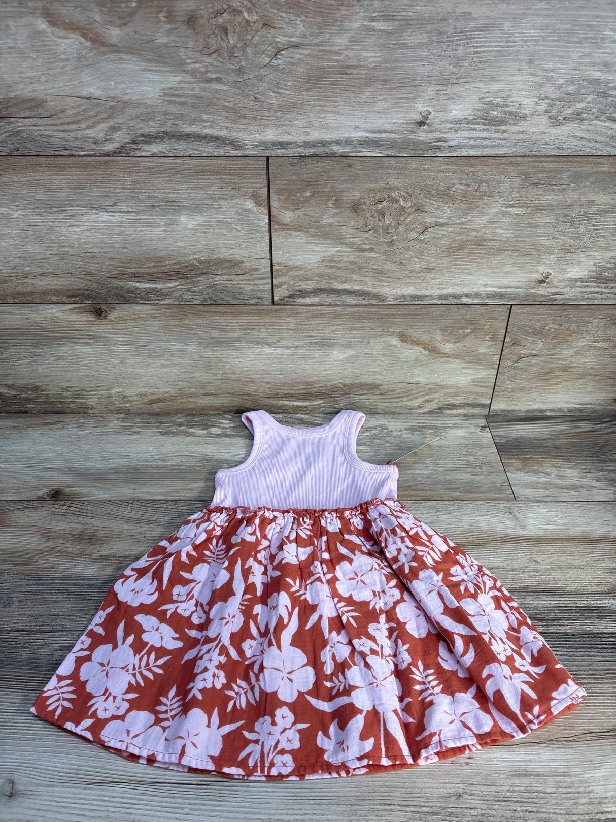 NEW Cat & Jack Ribbed Floral Tank Dress Light Pink sz 3T