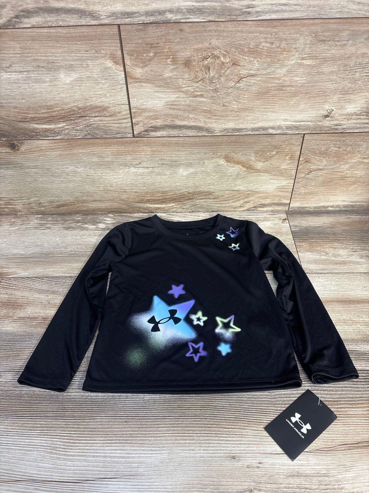 NEW Under Armour Active Star Print Shirt Black sz 4T