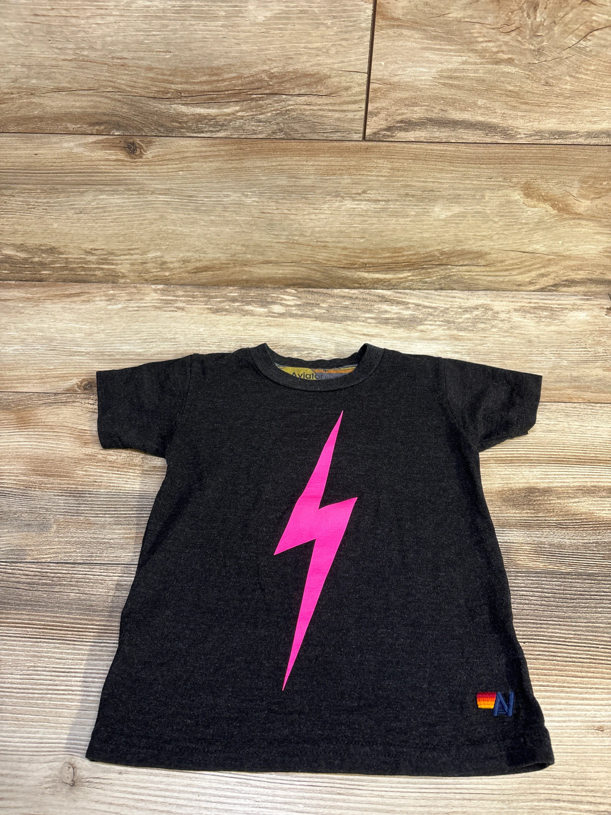 Aviator Nation Vintage Lightning Bolt Shirt Black sz 4T