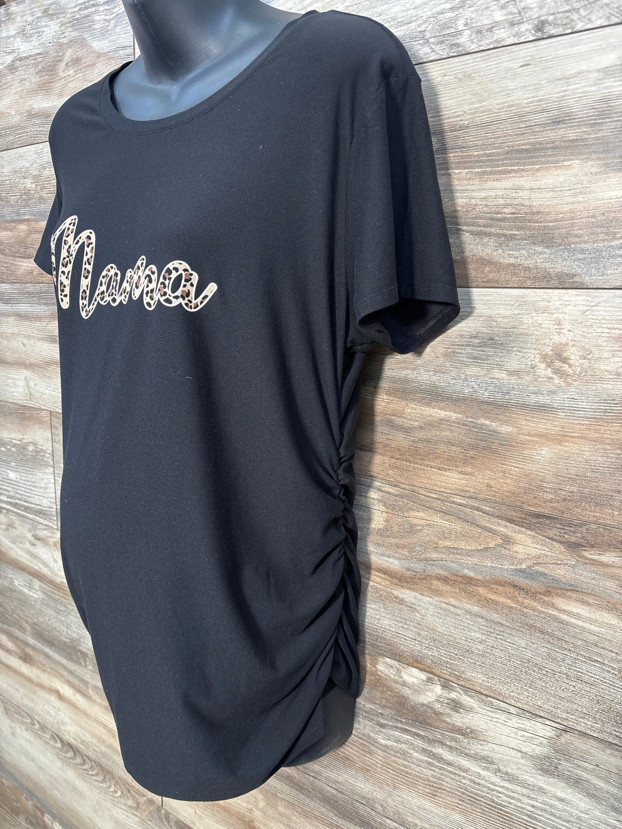 Time & Tru Maternity Mama Shirt Black sz L