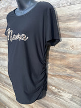 Time & Tru Maternity Mama Shirt Black sz L