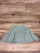 NEW Carter's Ribbed Long Sleeve Peplum Top Green sz 3T