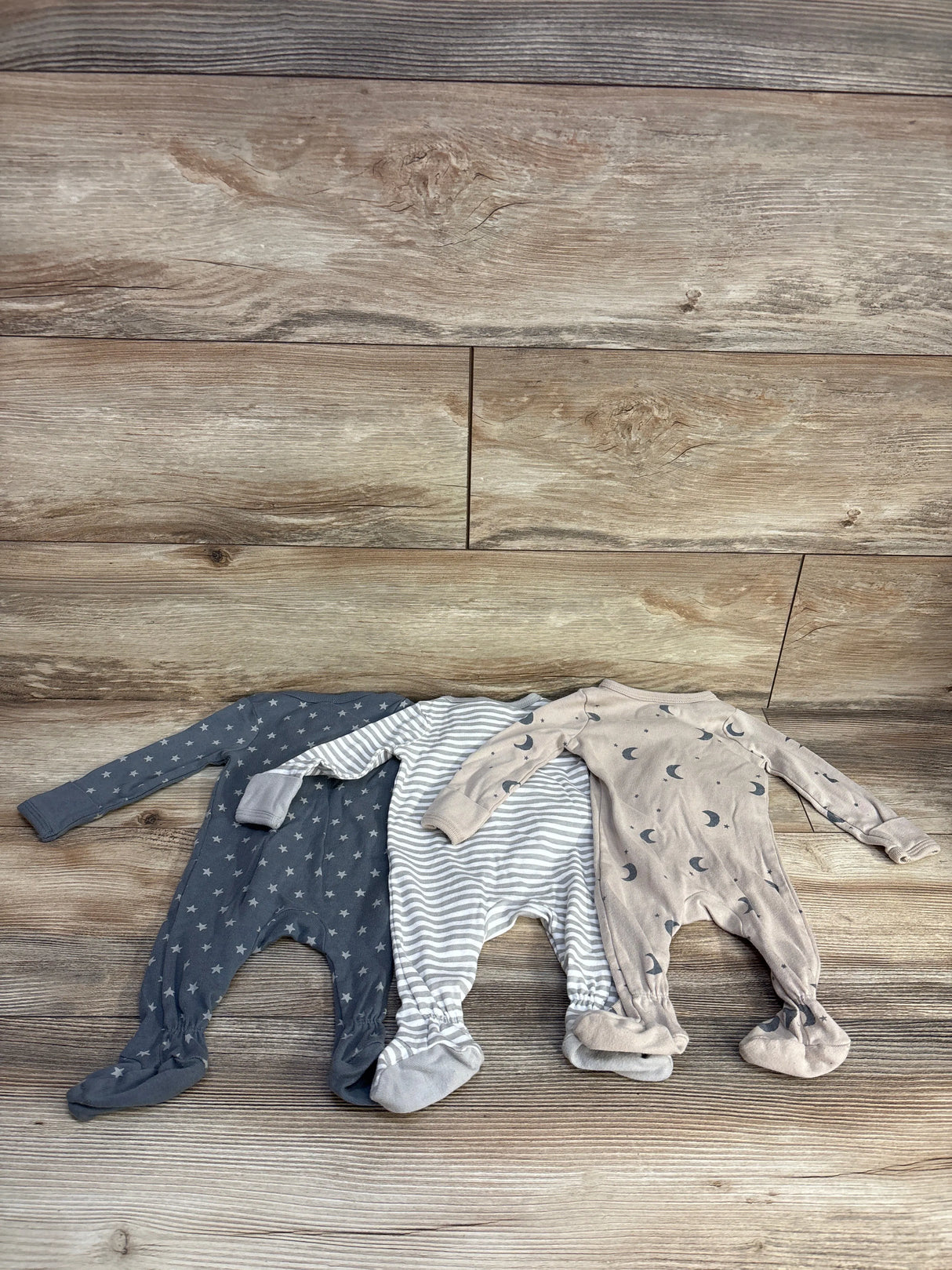 Cloud Island Sleepers 3pk Grey sz NB