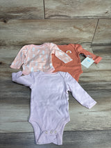 NEW Cloud Island 3pk Rainbow Bodysuit Set Peach sz 0-3m