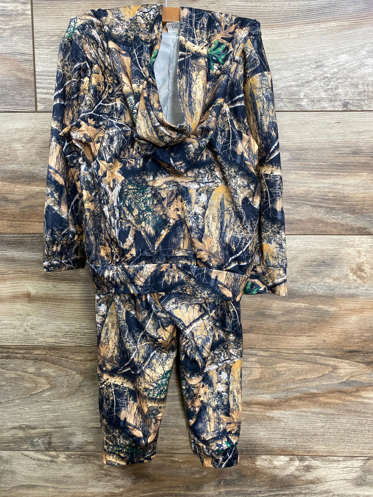 2pc Camo Pull Over Hoodie & Pants Set Brown sz 12-18m