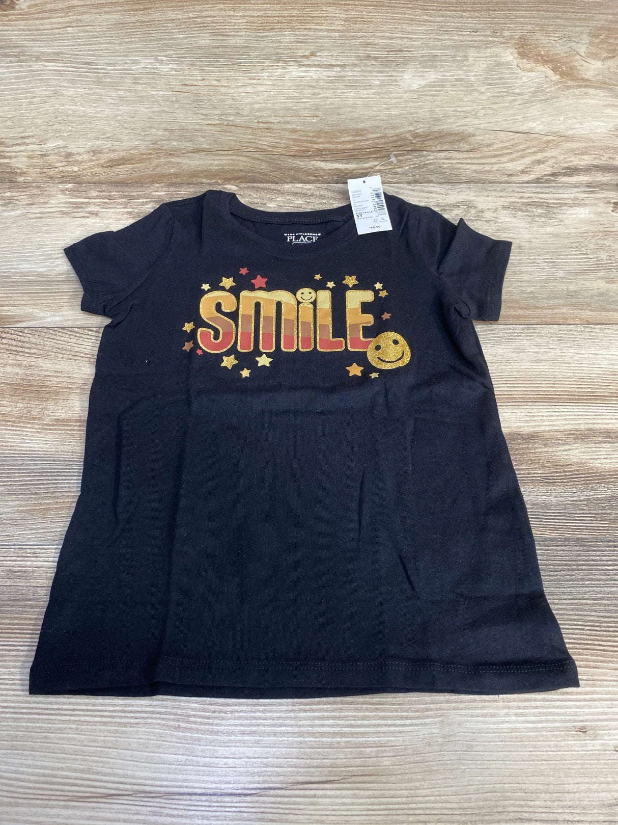 NEW Children's Place Smile Shirt Black sz 5T