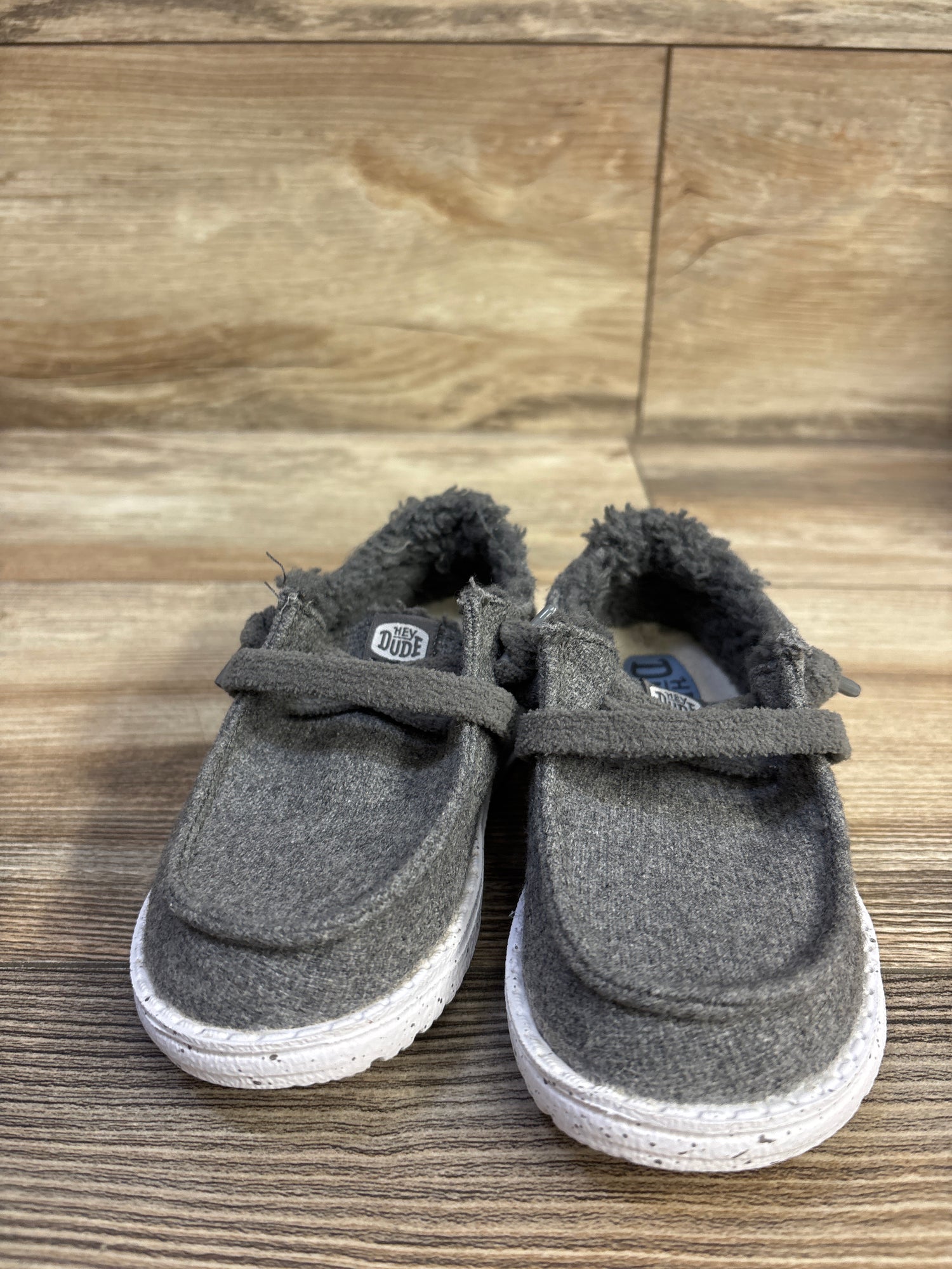 Hey Dude Wendy Wool Cozy Kids Shoes Grey sz 7c