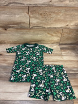 Hanna Andersson Peanuts Shamrock Short Johns 2pc Pajamas Green sz 5T