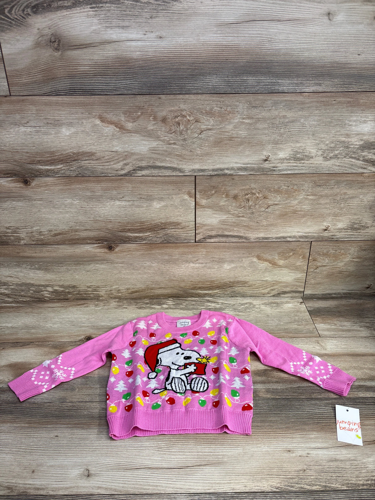 NEW Jumping Beans Snoopy Christmas Knit Sweater Pink sz 3T