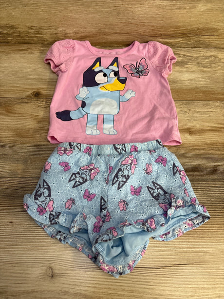 Bluey 2pc Shirt & Shorts Pink sz 2T - Me n Mommy To Be
