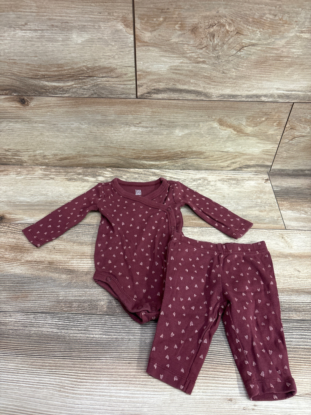 Just One You 2pc Kimono Bodysuit & Pants Set Red sz 3m