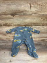 Carter's Waffle Knit Construction Truck Sleeper Slate sz 3m